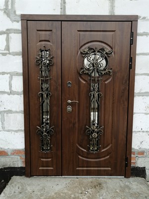 Двупольная входная дверь Афины установка СНТ Ручеек - фото 5409
