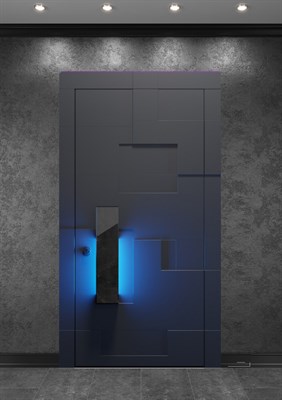 Элитная входная дверь Абстракция с LED подсветкой - фото 5806