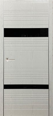 Межкомнатная дверь Синергия дуб ивори с алюминиевой кромкой - фото 5875