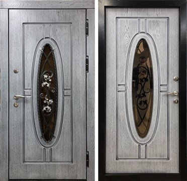 Входная металлическая Дверь Монарх-2 с окном и ковкой
