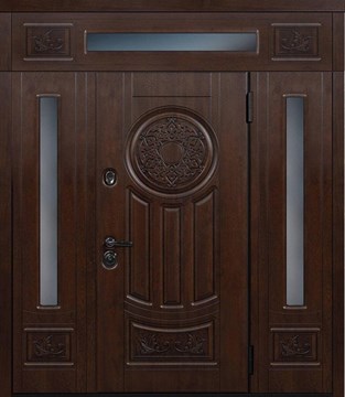 Парадная двуполая входная дверь Лео 3 полки ( Любой размер )