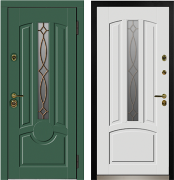 Входная эмалированная дверь Green Door