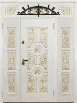 Парадная двуполая входная дверь Версаче 2 полки