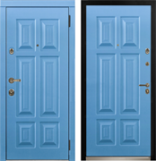 Входная эмалированная дверь "Аргос" Голубая
