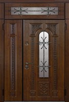 Двустворчатая входная дверь Лацио с фрамугой ( Любой размер )