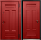 Входная Красная эмалированная дверь Ганик - фото 4614